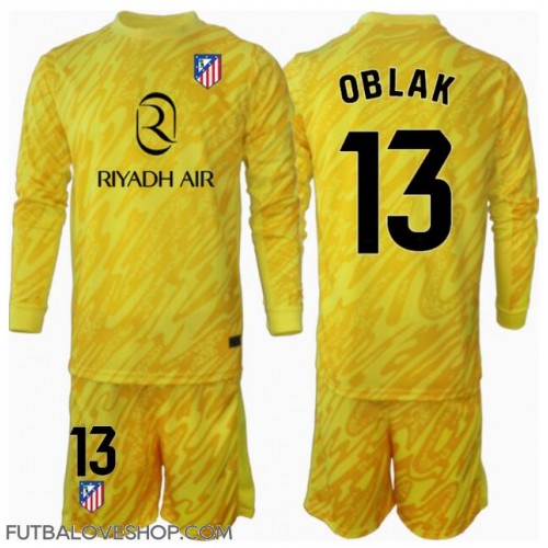 Dres Atletico Madrid Jan Oblak #13 Brankarsky Tretina pre deti 2024-25 Dlhy Rukáv (+ trenírky)